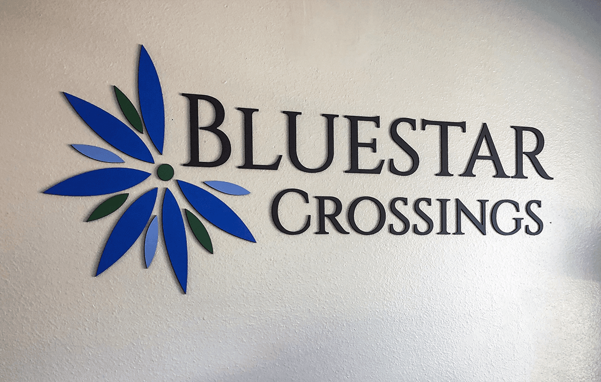 Bluestar Crossings PVC Dimensional Logo