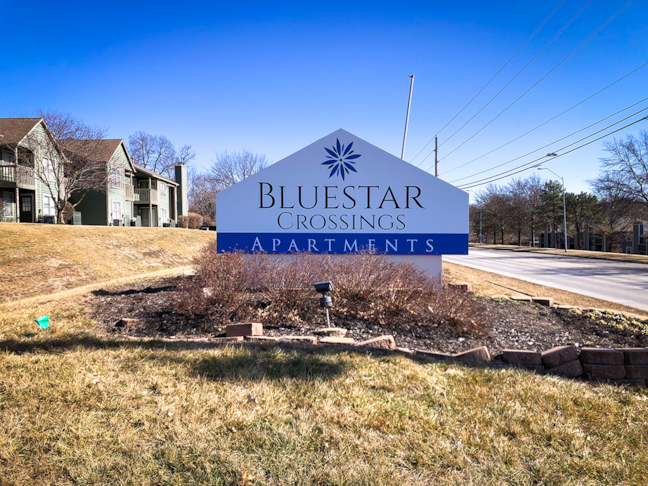 Exterior Metal Sign Faces for Existing Monument Sign for Bluestar Crossings in Kansas City, Missouri