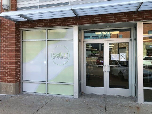 Perforated Window Vinyl Graphics for Salon Service Group in Kansas City, Missouri
