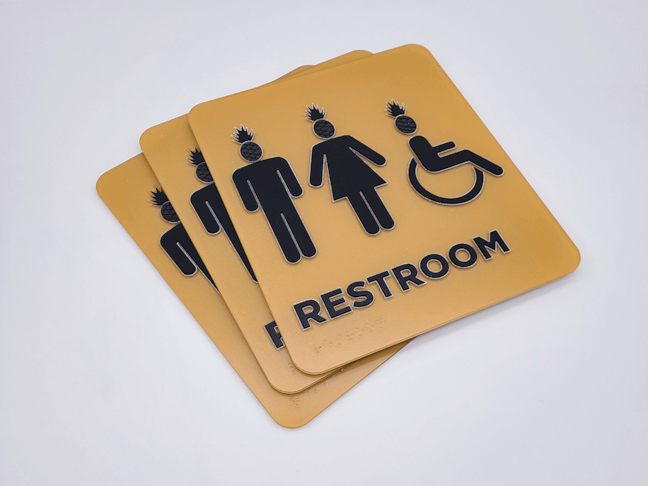 Custom ADA Braille Restroom Signs