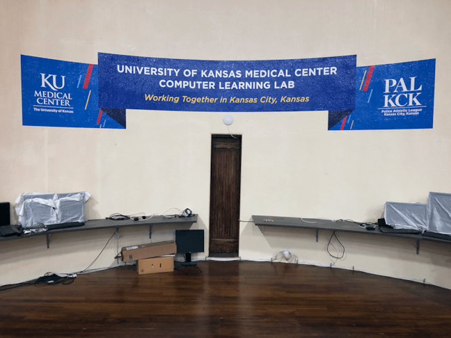 Interior Wall Vinyl for Textured Wall for University of Kansas Medical Center Computer Learning Lab in Kansas City, Kansas
