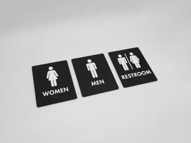 Interior ADA Restroom Signs for Fox Run Apartments