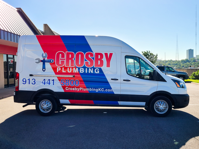 Partial Van Vehicle Wrap for Crosby Plumbing in Bonner Springs, Kansas