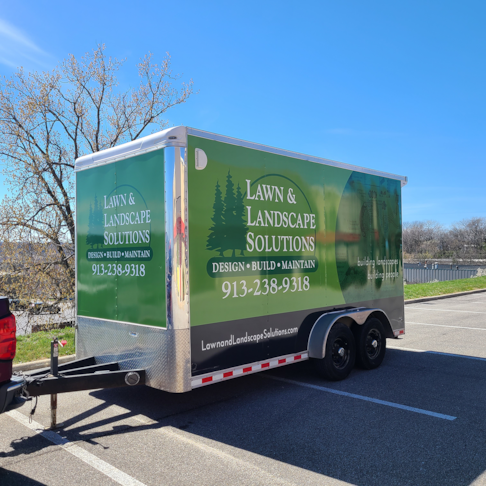 Full Trailer Wrap for Lawn & Landscape Solutions in Bucyrus, KS