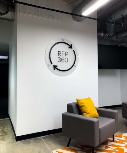 Interior Frosted Acrylic with Vinyl Logo and Standoffs for RFP360 in Kansas City, Missouri