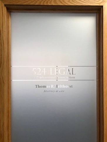 Frosted Door Vinyl for 524 Legal in Kansas City, Kansas