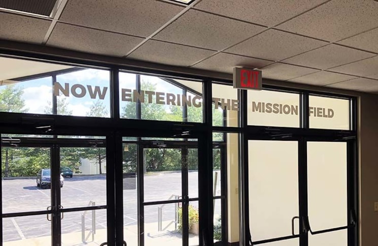 Interior Cut White Vinyl Lettering for Woods Chapel Church in Lees Summit, Missouri