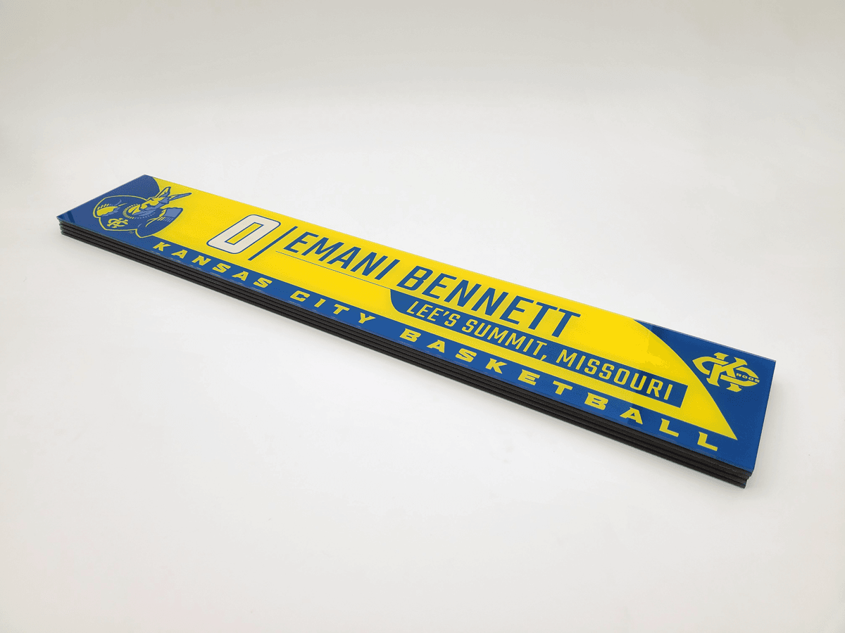Acrylic Locker Room Name Signs for the KC Roos | Kansas City, Missouri