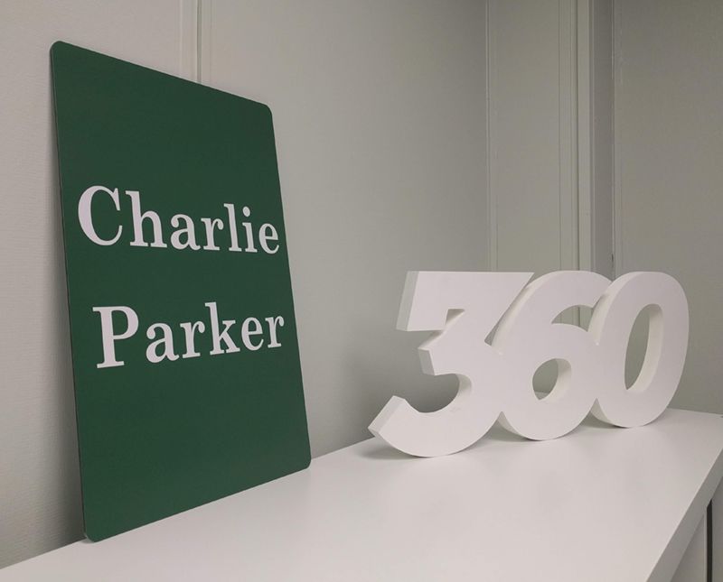 Exterior Metal Charlie Parker Gravesite Sign for Slider Funeral Home in Kansas City, Kansas