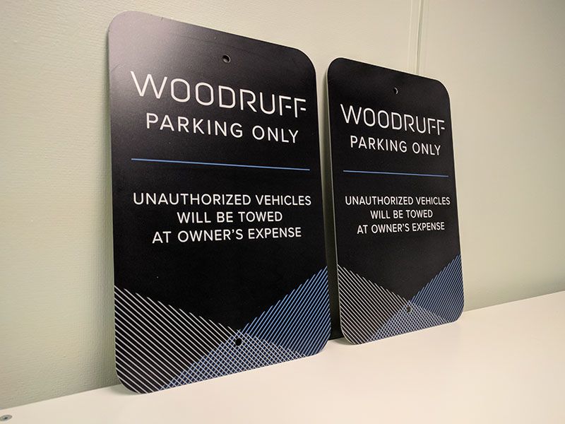 Exterior Parking Signs for Woodruff Sweitzer in Kansas City, Missouri