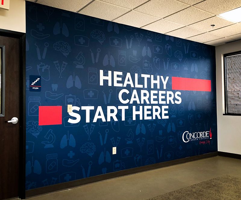 Interior Wall Graphic for Concorde Career College in Kansas City, Missouri