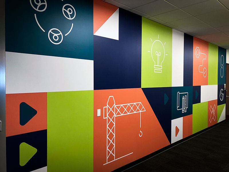 Interior Wall Vinyl Mural for CRB Engineers in Kansas City, Missouri