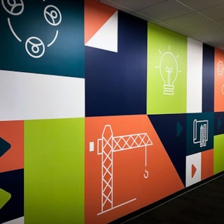 Interior Wall Vinyl Mural for CRB Engineers in Kansas City, Missouri
