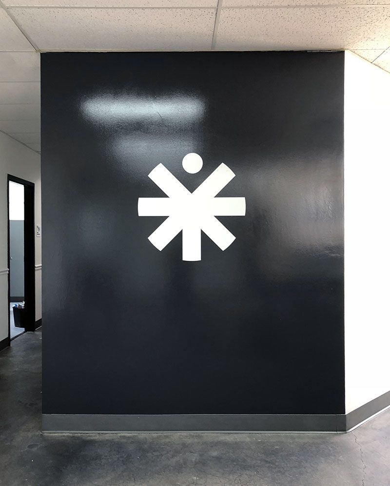 Interior Cut White Vinyl Wall Graphic for Medical Positioning Inc. in Kansas City, Kansas