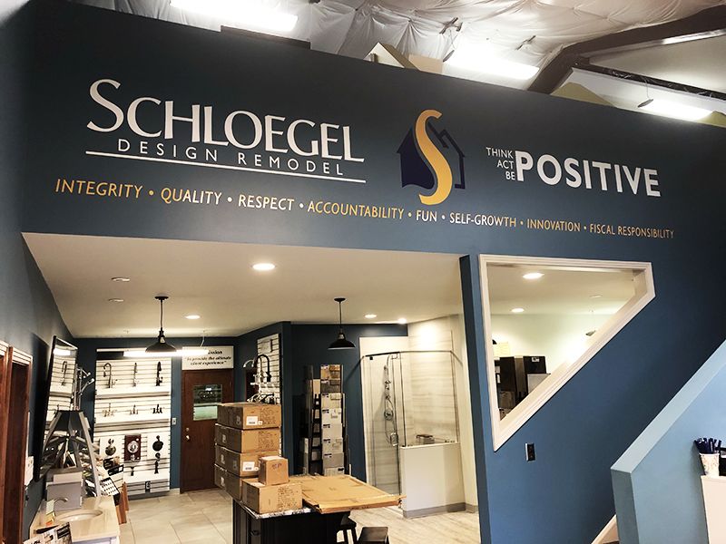 Interior Cut Vinyl Wall Graphic for Schloegel Design Remodel in Kansas City, Missouri