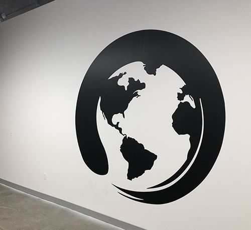 Cut Matte Black Vinyl Wall Graphic for Yoga Pants Gallery in Kansas City, Missouri