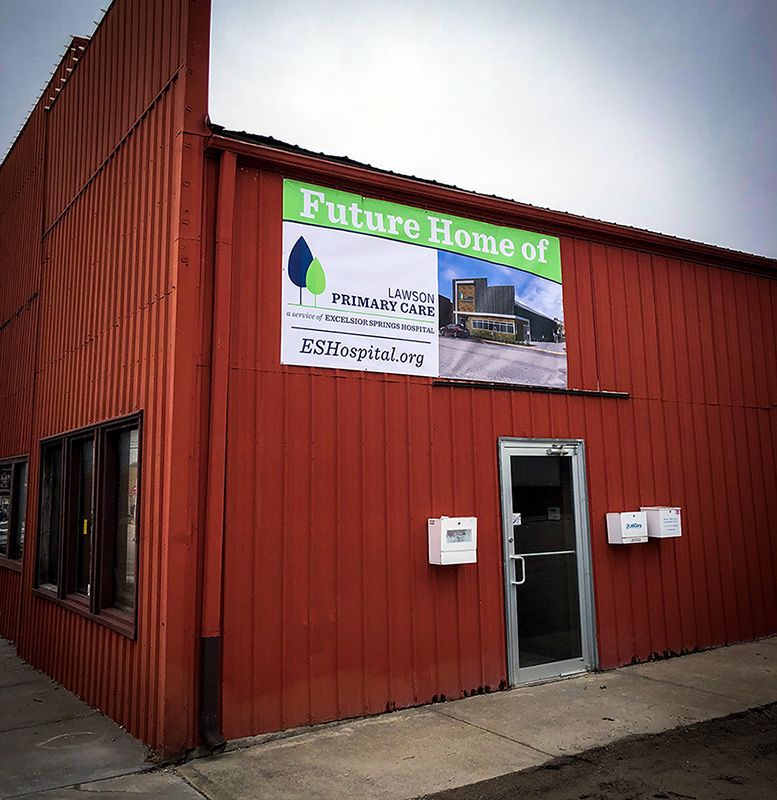 Exterior Vinyl Banner for Excelsior Springs Hospital in Lawson, Missouri
