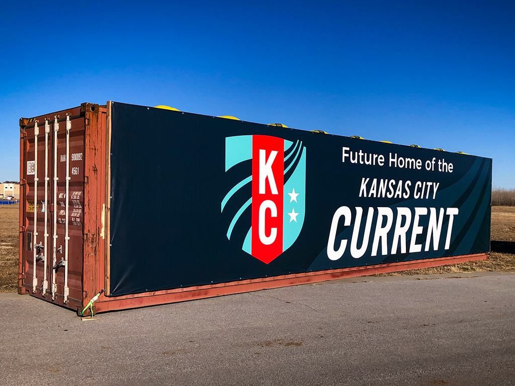 Exterior Vinyl Banner for KC Current in Riverside, Missouri