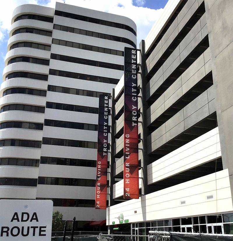 Exterior Mesh Banners for P1 Group in Kansas City, Missouri