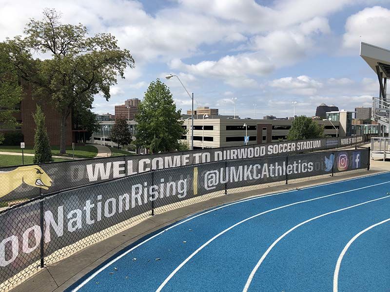 Mesh Banner Fence Wraps for UMKC Athletic Department in Kansas City, Missouri