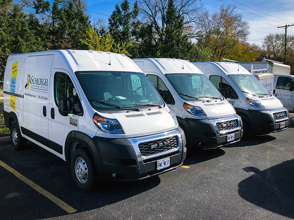 Fleet Van Graphics for Schloegel Design Remodel in Kansas City, Missouri