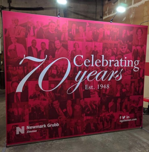 Fabric Display with Lights for Newmark Grubb Zimmer in Kansas City, Missouri