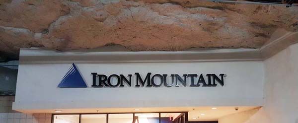 Halo-Lit Aluminum Dimensional Logo & Letters for Iron Mountain in Kansas City, Missouri