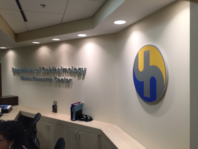 Vision Research Center Interior Aluminum Dimensional Lettering in Kansas City, MO