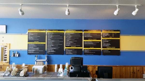 Interior Menu Boards for Planet Sub