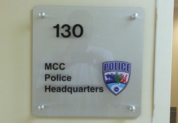 Acrylic Wayfinding Sign for Metropolitan Community College in Kansas City, MO