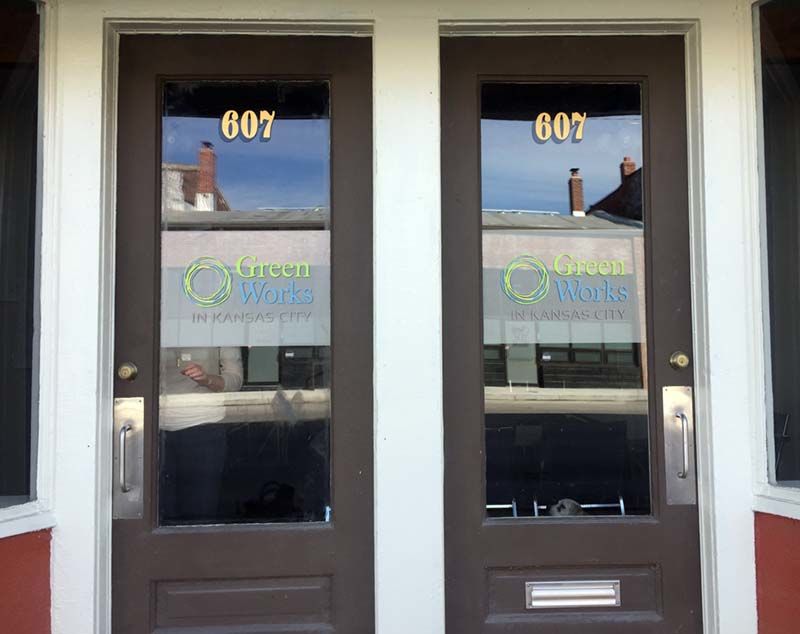 Cut Vinyl Door Graphics for Greenworks KC in Kansas City, Missouri