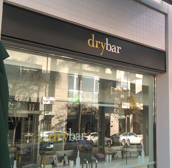 Push Through illuminated Lettering dry bar Beverly Hills, CA