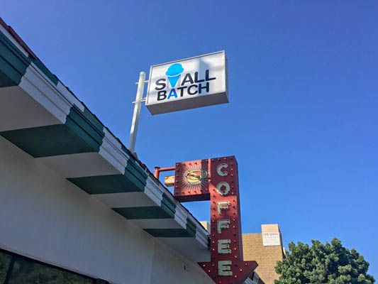 small batch cabinet sign digital print acrylic face post roof custom retainer aluminum install double sided