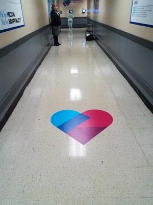 Hilton LAX Floor Graphic digital print installation die cut decaL