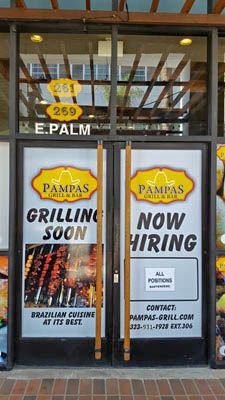 pampas exterior window graphics interior window perf digital print protective uv laminate burbank