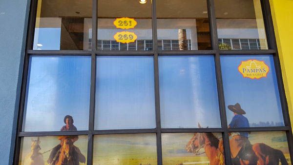 pampas exterior window graphics interior window perf digital print protective uv laminate burbank