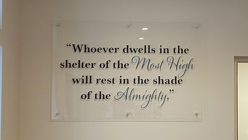 Acrylic gives this quote the perfect touch for Fellowship CrossPoint Church.