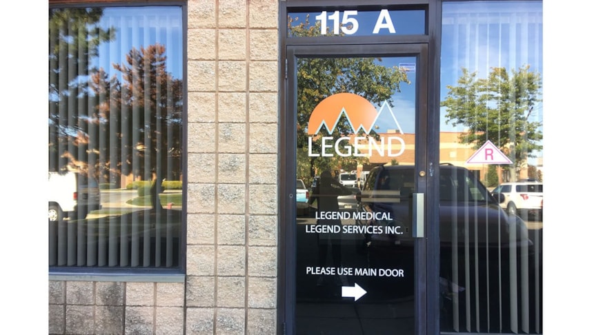 New glass door graphics for Legend Medicals office expansion.