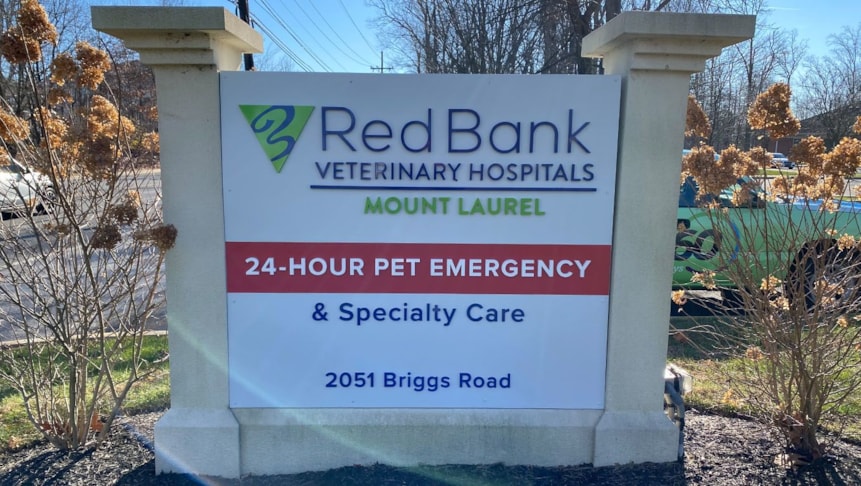 New monument signage for Red Bank Vets re-brand.