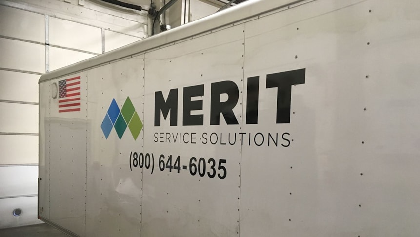 Side trailer graphics for Merit Service Solutions