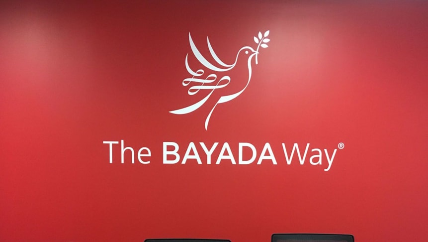 Wall decals using BAYADAs logo were made for their new offices and expertly installed.