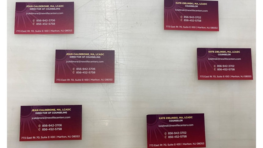 Business cards designed for New Lifes new employees.