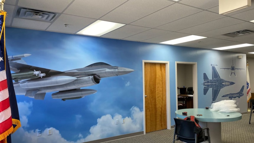 Custom printed wall graphics for Parts Lifes new office.