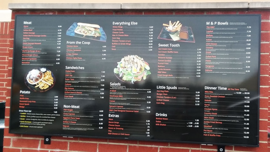 Outdoor restaurant menu boards - Lake Zurich, IL