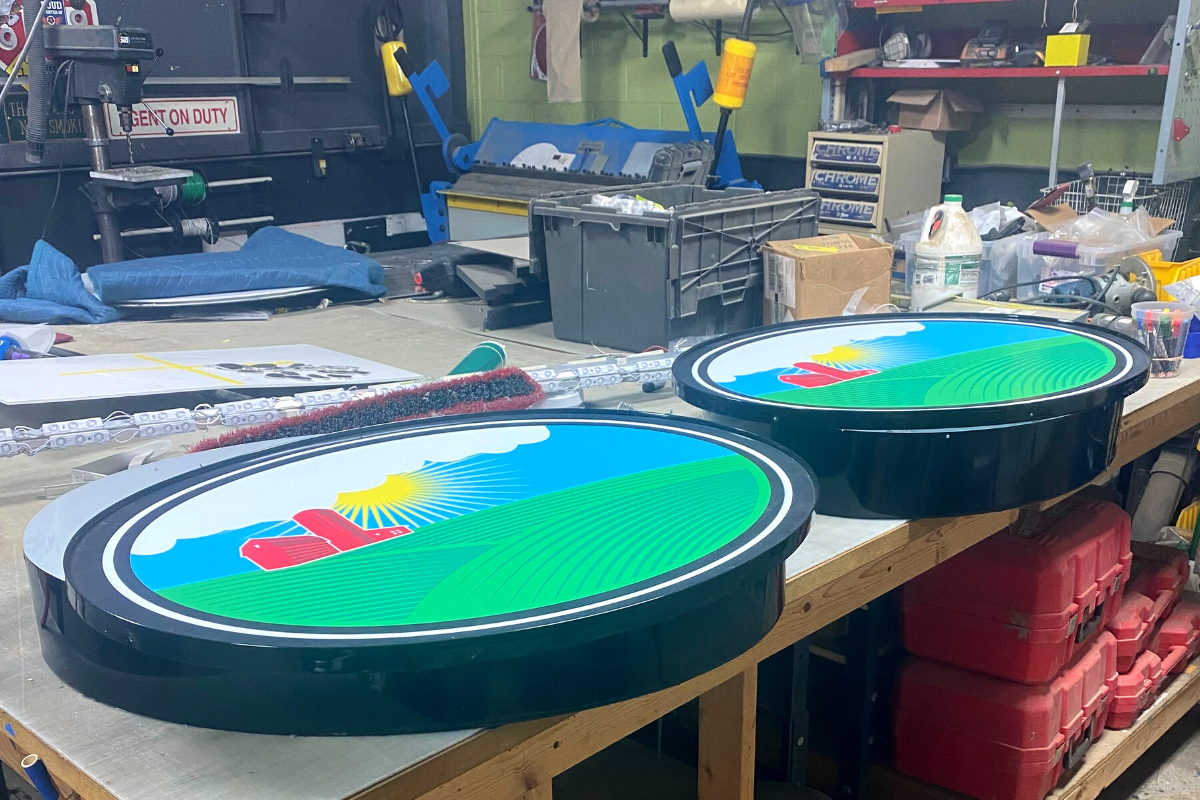 backlit logo sign, Traverse City, MI