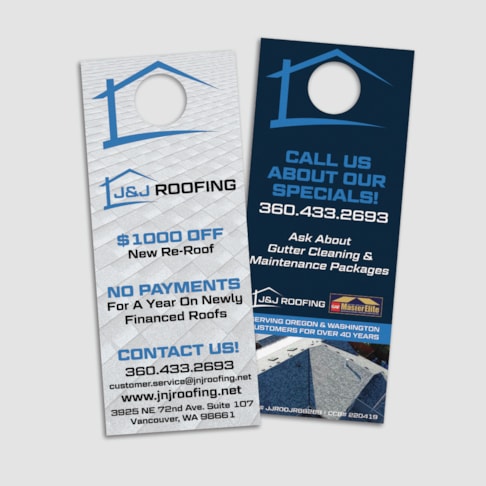 Door Hangers | J&J Roofing | Service and Trade Organizations
