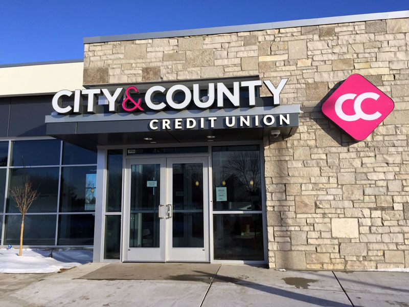 Lit Channel letters for City and County Credit Union in Woodbury, MN_1