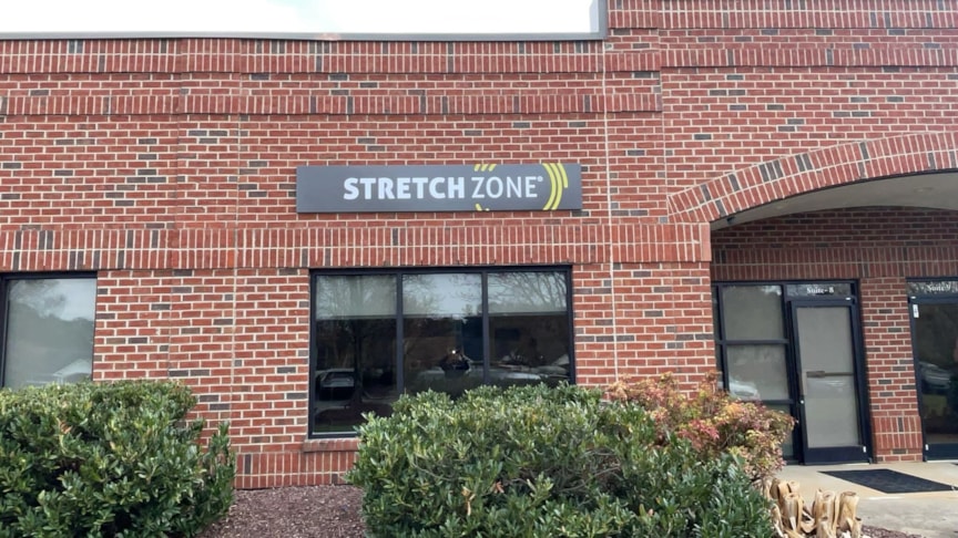 Metal Building Sign - StretchZone - Wake Forest, NC
