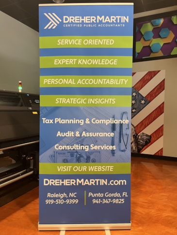 Retractable Banner - Dreher Martin CPAs - Raleigh, NC
