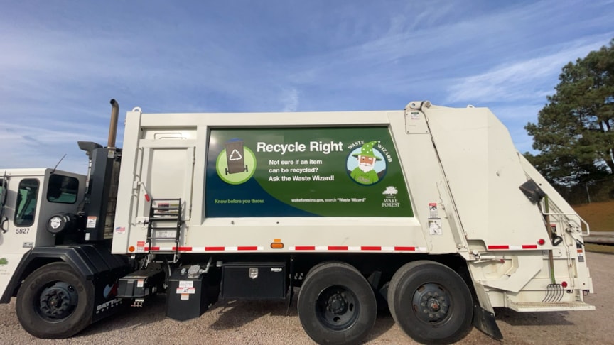 Trash Truck Wrap - Town of Wake Forest, NC